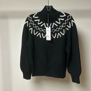 Varley Marcie fairisle yoke knit black